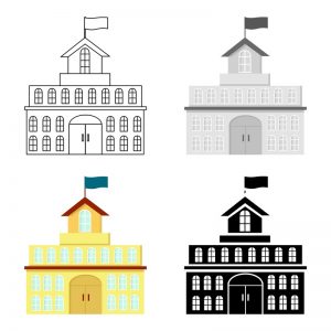 4 Clipart building with flag