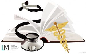 Medical study icon & LM Abogados logo